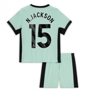 Chelsea Nicolas Jackson #15 Tredje trøje Børn 2023-24 Kort ærmer (+ korte bukser)